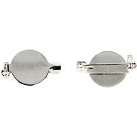 Creativ Company Brochespeld, d 20 mm, verzilverd, 5 stuk/ 1 doos
