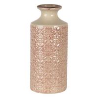 Clayre & Eef Vaas Ø 13x30 cm Roze Keramiek Rond Decoratie vaas