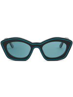 Marni lunettes de soleil ovales à logo imprimé - Noir