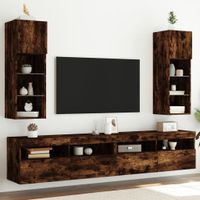 Tv-meubels met LED-verlichting 2 st 30,5x30x90 cm gerookt eiken - thumbnail