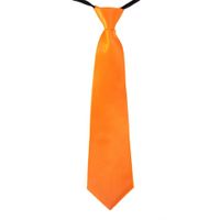 Oranje stropdas 40 cm verkleedaccessoire voor dames/heren - thumbnail