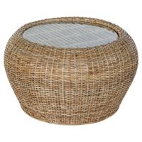 Bijzettafel DKD Home Decor 82 x 82 x 48 cm Kristal Natuurlijk Aluminium