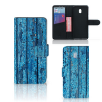 Xiaomi Redmi 8A Book Style Case Wood Blue - thumbnail