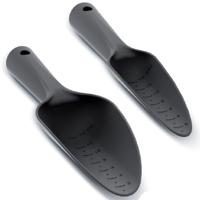 Set van 2x kleine tuin hand scheppen - zwart - kunststof - 29 cm - verschillende breedtes
