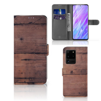 Samsung Galaxy S20 Ultra Book Style Case Old Wood