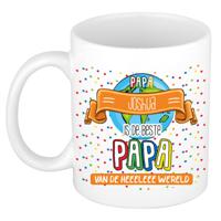 Naam mok papa Joshua - wit - de beste - keramiek - 300 ml - Vaderdag/verjaardag