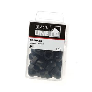 Dopmoer zwart din1587 M8 Blister(25 stuks)