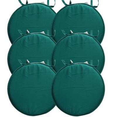Stof Textile Home stoelkussens - 6x - petrol groen - D40 x H3 cm - voor binnen - rond