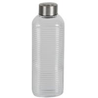 Urban Living Waterfles/drinkfles Vertigo - glas - transparant - met RVS dop - 1000 ml Urban Living Waterfles/drinkfles Vertigo - glas - transparant - met RVS dop - 1000 ml