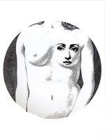 Fornasetti assiette imprimée - Noir - thumbnail