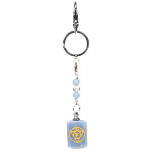 Edelsteen Sleutelhanger Chalcedoon 5e Chakra Vishudda