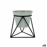 Bloempot met standaard Vinthera Moa Groen Metaal 14,5 x 12,5 x 15 cm (12 Stuks)