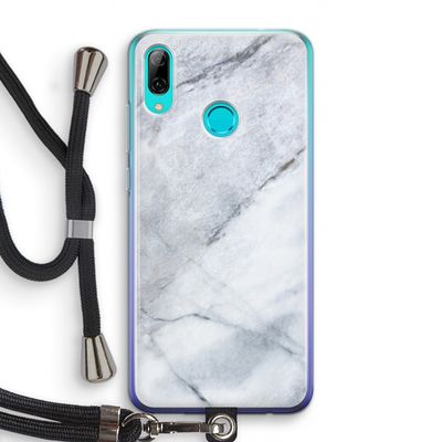 Witte marmer: Huawei P Smart (2019) Transparant Hoesje met koord