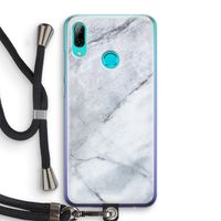 Witte marmer: Huawei P Smart (2019) Transparant Hoesje met koord