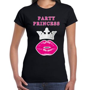 Party princess cadeau t-shirt zwart voor dames