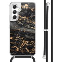 Samsung Galaxy A54 hoesje met koord - Marmer grijs brons