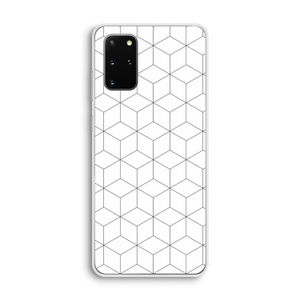 Zwart-witte kubussen: Samsung Galaxy S20 Plus Transparant Hoesje