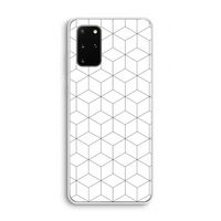 Zwart-witte kubussen: Samsung Galaxy S20 Plus Transparant Hoesje