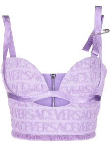 Versace haut-bustier à motif Allover en jacquard - Violet