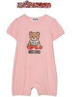 Moschino Kids barboteuse à logo imprimé - Rose - thumbnail