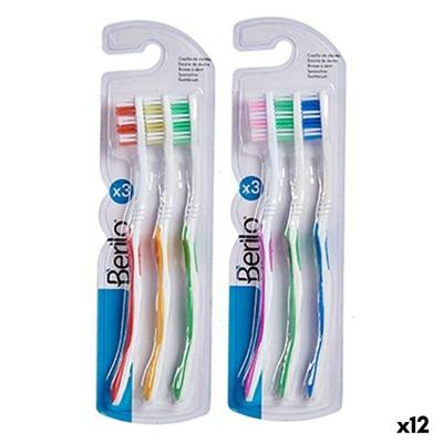 Tandenborstel Berilo 29100288 29100288 Geel Blauw Rood Groen (12 Stuks)