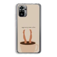 Aggressively drinks coffee: Xiaomi Redmi Note 10S Transparant Hoesje