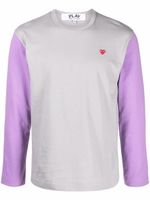 Comme Des Garçons Play t-shirt colour block à logo brodé - Gris