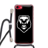Angry Bear (black): iPhone SE 2020 Transparant Hoesje met koord