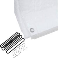 FX Tools Afdekzeil - wit - 2 x 3 meter - met 10x spanrubbers en S-haken FX Tools Afdekzeil - wit - 2 x 3 meter - met 10x spanrubbers en S-haken