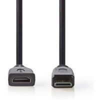 High Speed HDMI-kabel met Ethernet | HDMI-mini-connector - HDMI female | 0,2 m | Zwart