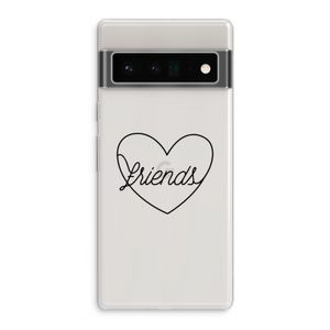 Friends heart black: Google Pixel 6 Pro Transparant Hoesje