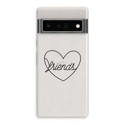 Friends heart black: Google Pixel 6 Pro Transparant Hoesje