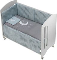 Interbaby ledikant met bedtextiel Lovely maan 125 x 93 cm aqua - thumbnail