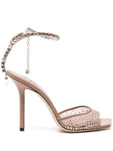 Jimmy Choo sandales Saeda 100 mm à ornements en cristal - Rose