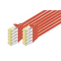 Digitus DK-1644-A-010-R-10 RJ45 Netwerkkabel, patchkabel CAT 6A S/FTP 1.00 m Rood 1 stuk(s) - thumbnail