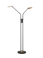 Fischer & Honsel 2-lichts leeslampDent zwart met goud - 40498