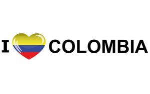 I Love Colombia sticker 19.6 x 4.2 cm