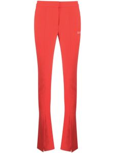 Off-White pantalon évasé à fentes sur le devant - Rouge