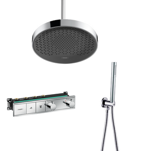 Hansgrohe Rainfinity inbouw regendouche met thermostaatkraan RainSelect en Saniclear plafondarm chroom