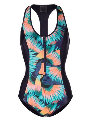 Duskii maillot de bain zippé à imprimé toucan - Multicolore