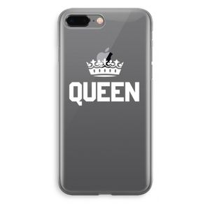 Queen zwart: iPhone 8 Plus Transparant Hoesje