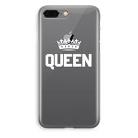 Queen zwart: iPhone 8 Plus Transparant Hoesje