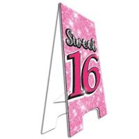 Decoratie bordjes Sweet 16 - verjaardag versiering feestartikelen - 58 cm hoog