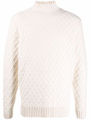 A.P.C. pull nervuré à col montant - Tons neutres