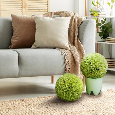 Pak van 2 Kunst Buxus Bollen 28 cm Tuinbol voor Binnen of Buiten om op te Hangen of te Staan voor Tuin Veranda Huis Bruiloft Groen/Roze