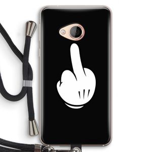 Middle finger black: HTC U Play Transparant Hoesje met koord