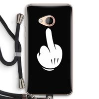 Middle finger black: HTC U Play Transparant Hoesje met koord