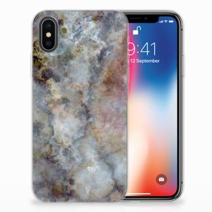 Apple iPhone X | Xs TPU Siliconen Hoesje Marmer Grijs