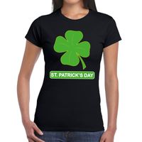 St. Patricksday klavertje t-shirt zwart dames 2XL  -