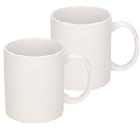 2x stuks Onbedrukte witte mok - 300 ml - blanco koffiemokken